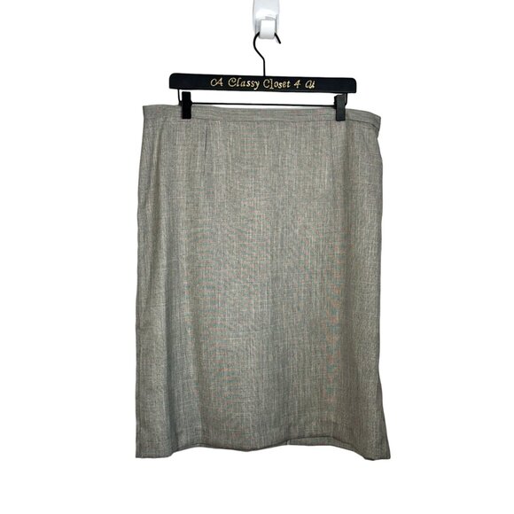 T. Milano Gray Ruffle 2-Piece Suit Set Blazer & Skirt Size 16W - Picture 12 of 12